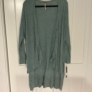 Free People Teal Open Cardigan
